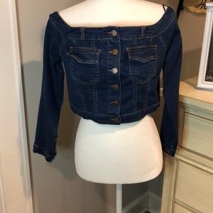 Off the shoulder denim top